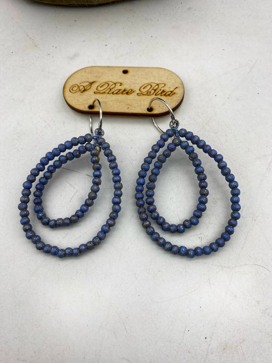 Navy Teakwood Earrings