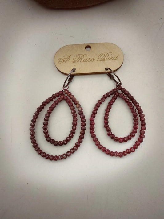 Cranberry Teakwood Earrings