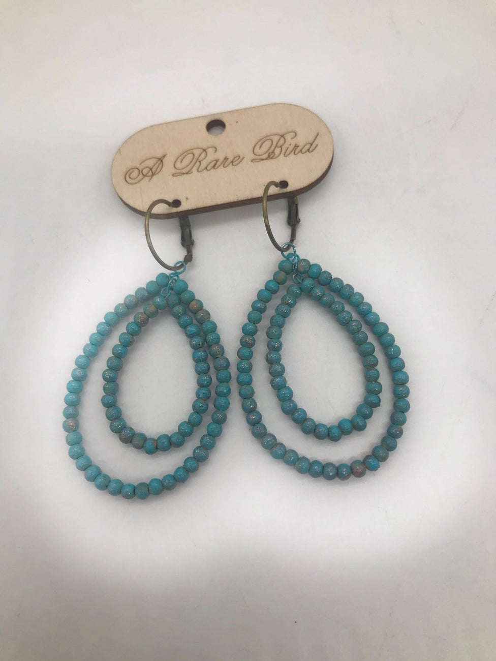 Dark Teal Teakwood Earrings