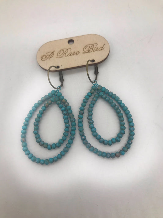 Dark Teal Teakwood Earrings