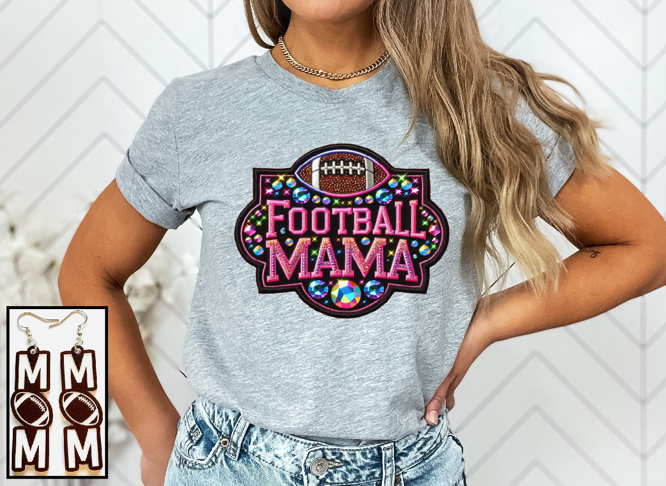 Football Mama- Faux Rhinestones