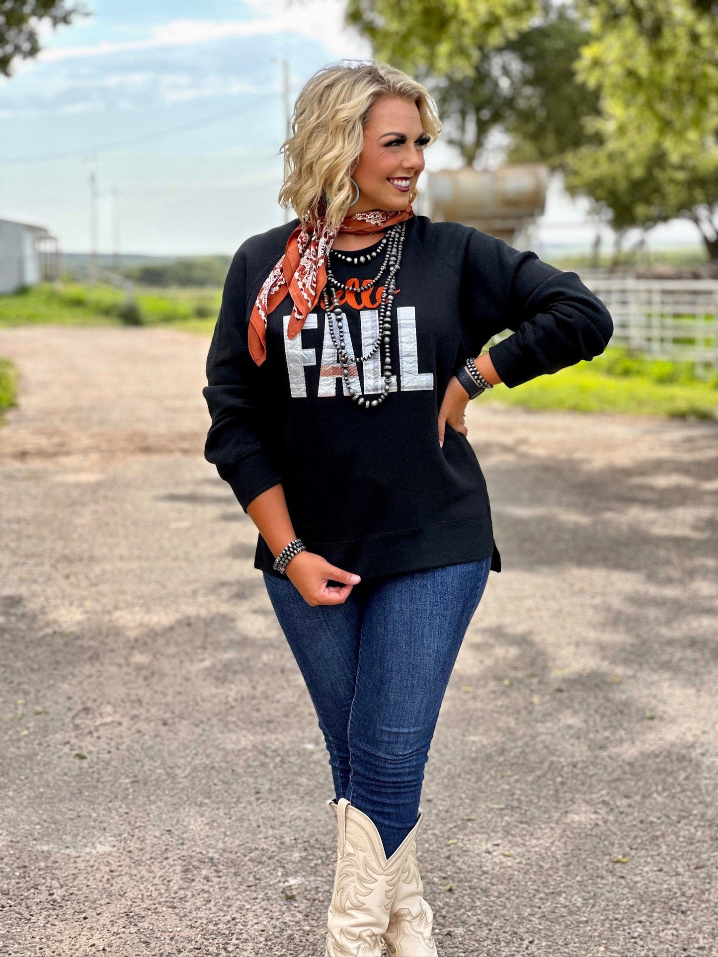 Sync Logic Hello Fall Applique Sweatshirt